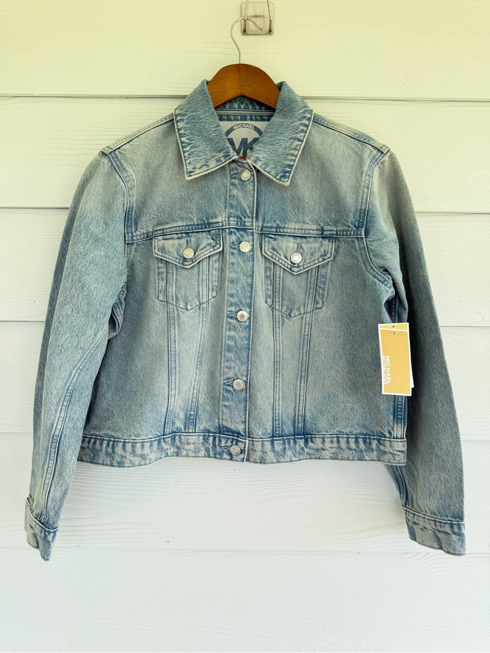 MICHAEL Michael Kors Women’s L Light Wash Cropped Denim Jacket NWT $155